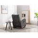 preview thumbnail 1 of 7, High Back Rocking Chair Nursery Chair Comfortable Rocker Fabric Padded Seat Dark Grey