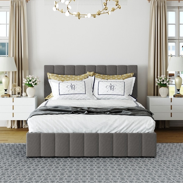 Modern queen online platform bed frame