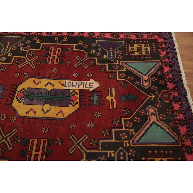 Hand Knotted Oriental 100% Wool Carpet Traditional Geometric Red Ardebil Runner Rug - 9' 3'' X 4' 1''