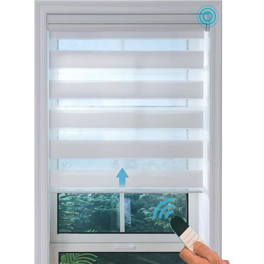 Motorized Zebra Blinds with Remote Control Window Shades