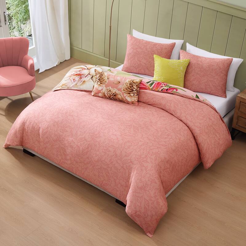 Bebejan Spring Forever 100% Cotton Sateen 5 Piece Reversible Comforter Set