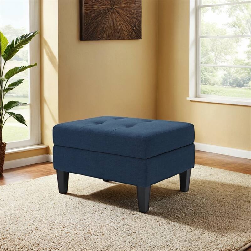 Tufted Large Rectangular Storage Ottoman