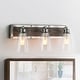 preview thumbnail 2 of 13, Carbon Loft Antique Bathroom Vanity Silver Linear Wall Sconce 3-lights