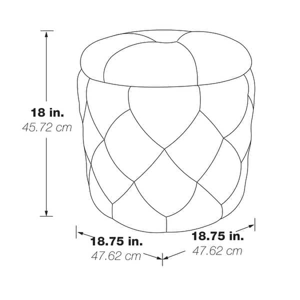dimension image slide 1 of 5, Erindale Round Storage Ottoman