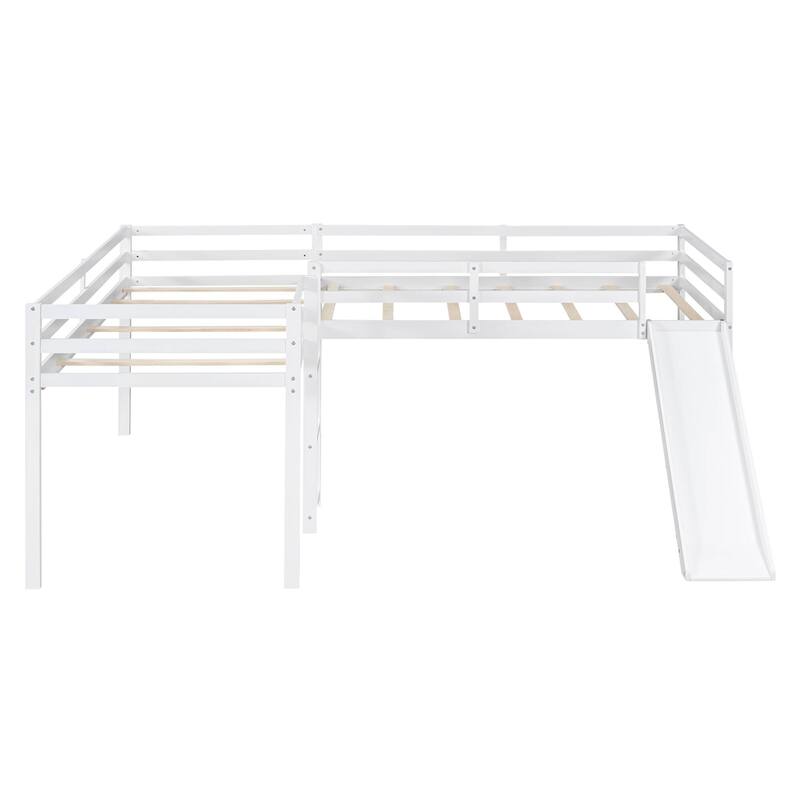 LShaped Twin Size Loft Bed with Ladder and Slide Bed Bath & Beyond