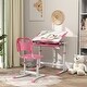 preview thumbnail 6 of 12, Study Desk and Chair Set for Kids with Adjustable Height, Tiltable Desktop, and Organized Storage