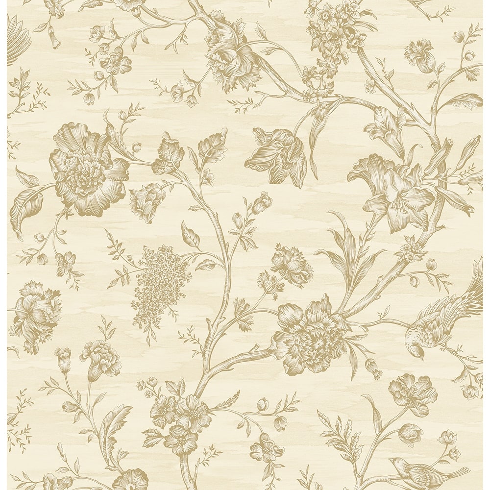 Seabrook Designs Stoney Brook Floral Unpasted Wallpaper