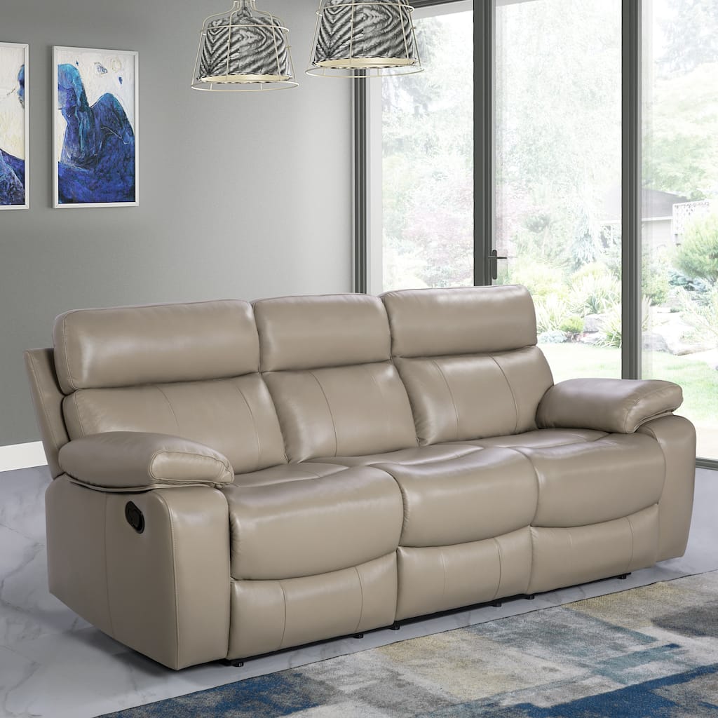 Abbyson Clayton Top Grain Leather Reclining Sofa