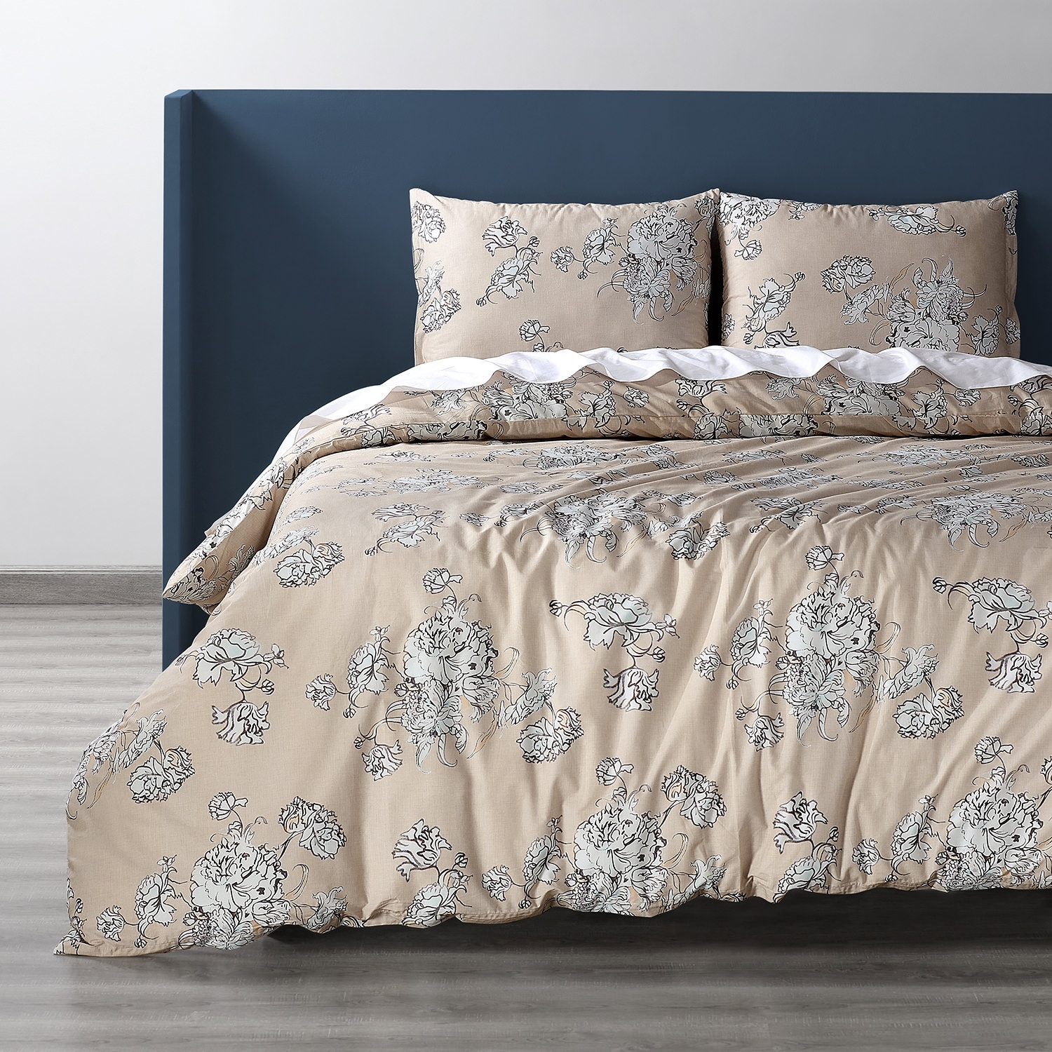 Fabstyles Arizona Chenille 3 Piece Duvet Cover Set - Grey - King