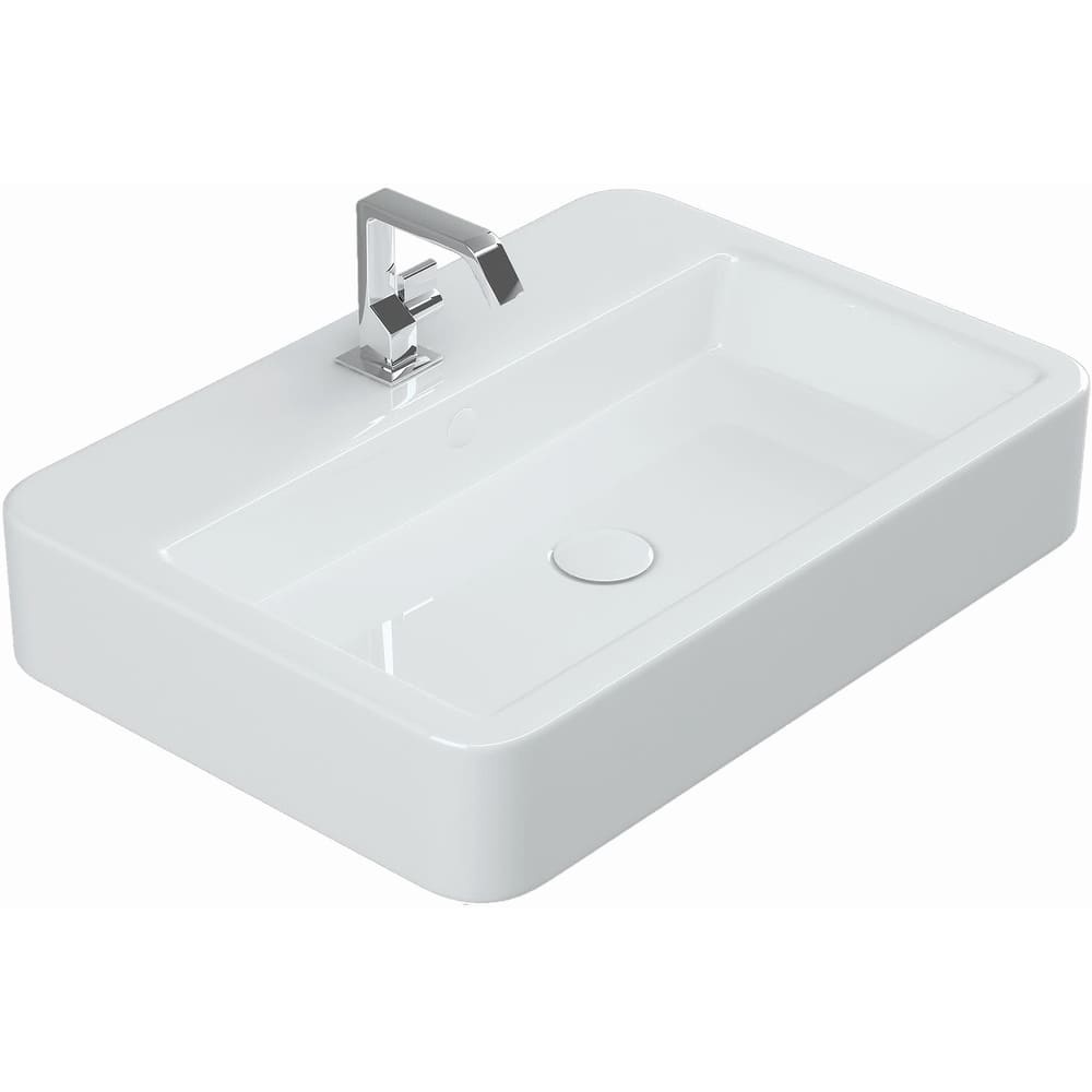 WS Bath Collections Contour 23-3/5" Ceramic Single Hole Wall Mounted