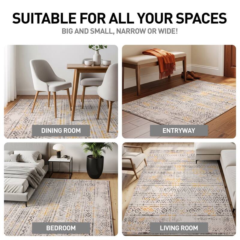 The Curated Nomad Midtown Geometric Distressed Bohemian Rug