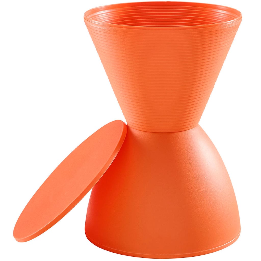 Modway Haste Contemporary/Modern Hourglass Accent Stool in Orange
