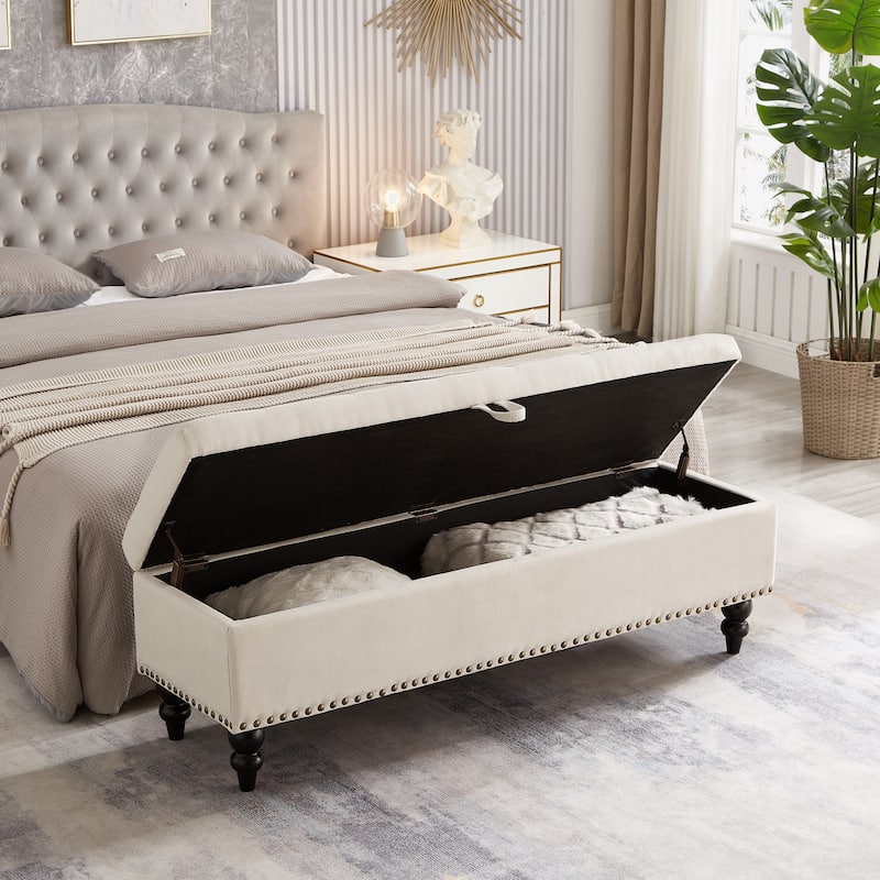 59" Bed Bench with Storage