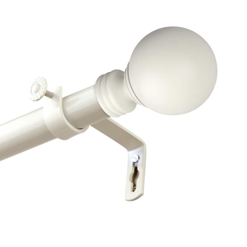 InStyleDesign Pellet 1 inch Diameter Adjustable Curtain Rod - White