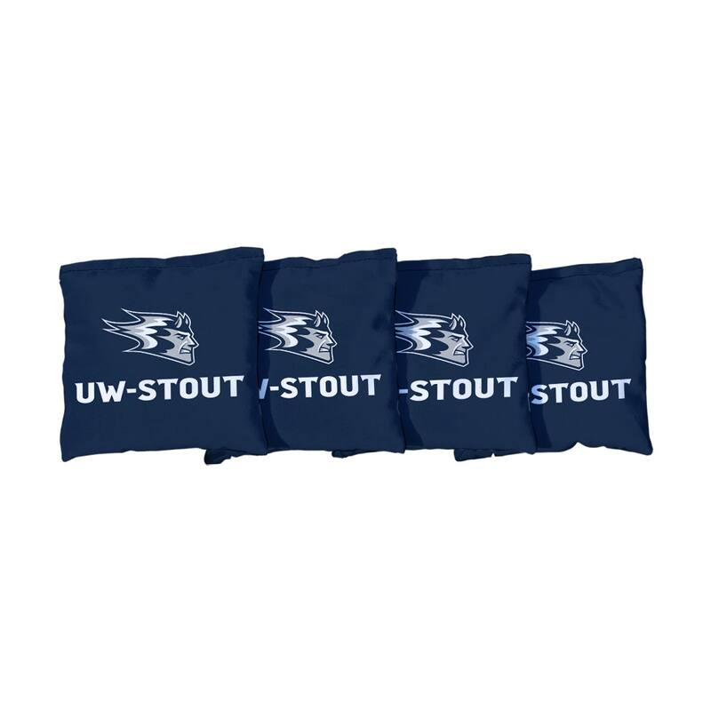 Wisconsin Stout UWS Blue Devils Blue Cornhole Bags - Corn Filled