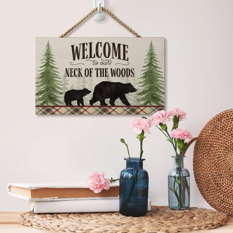 Neck of The Woods Decorative Hanging Wood Sign 9.5” by 5.75”
