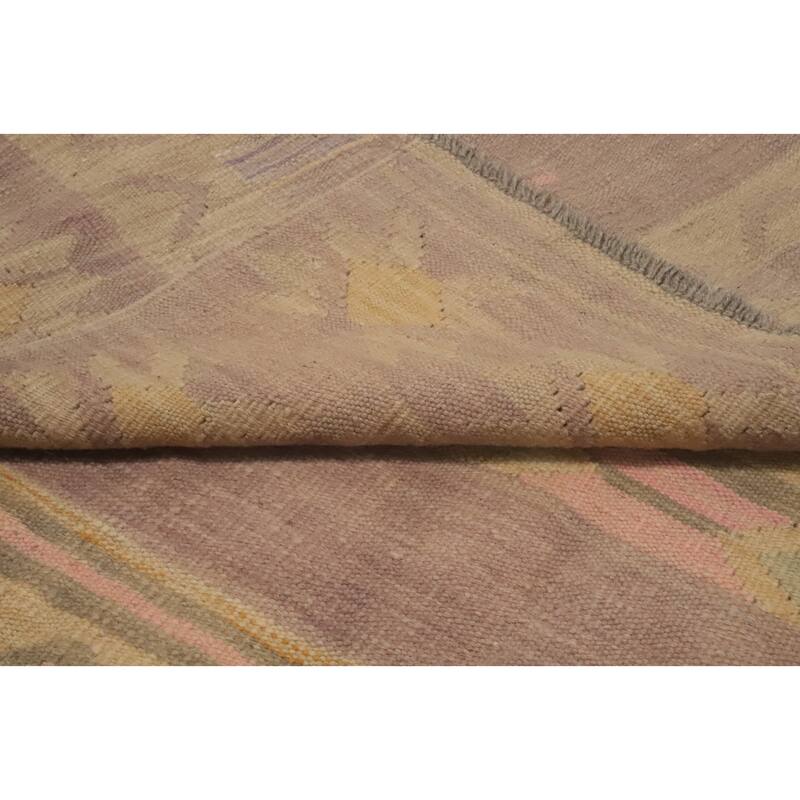 Hand Woven Oriental 100% Wool Carpet Southwestern Tribal Purples Kilim Area Rug - 7' 11'' X 5' 2''