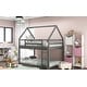 preview thumbnail 4 of 12, Twin Low Bunk Bed with House Frame & Secure Ladder - Safe & Durable Design