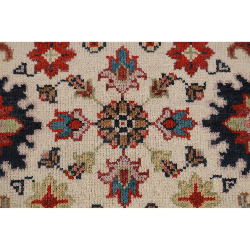 Hand Knotted Oriental 100% Wool Carpet Transitional Geometric Beige & Ivories Oushak Area Rug - 9' 1'' X 5' 11''