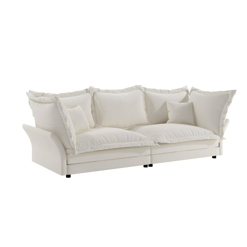 90.55" Modern Deep Seat Sofa Couches with Multiple Large Soft Pillows