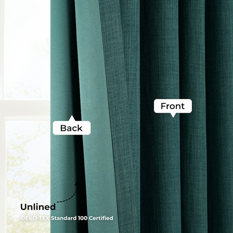 Exclusive Fabrics Textured Faux Linen Extra Wide Curtains Rod Pocket Single Panel (1 Panel)