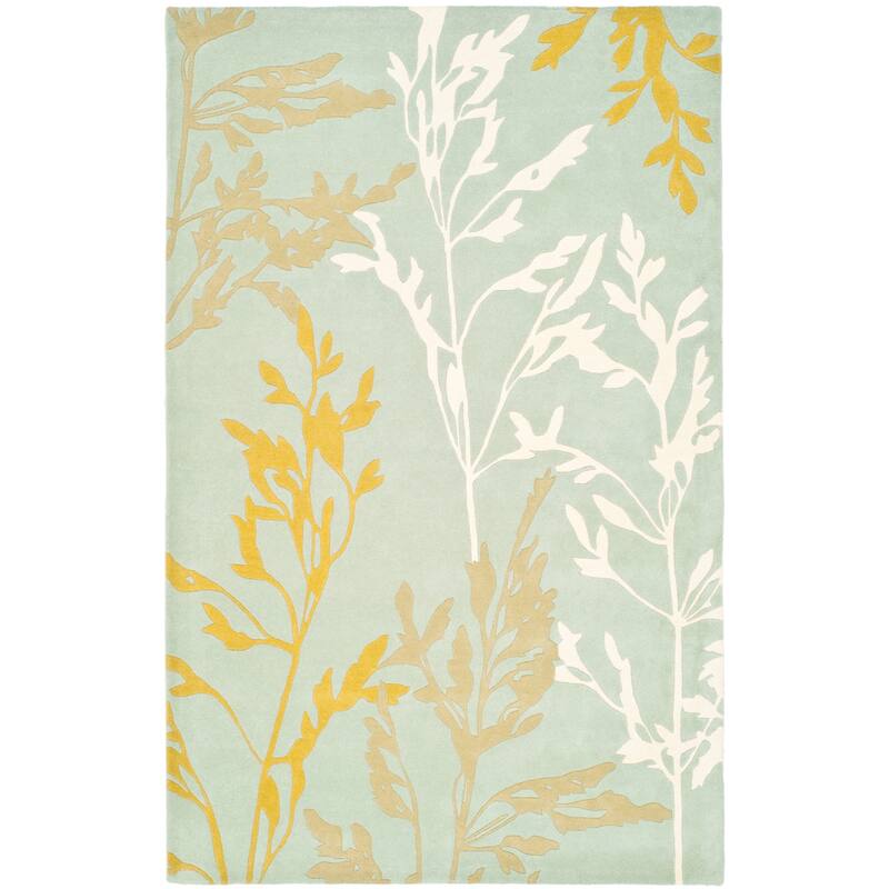 SAFAVIEH Handmade Soho Krysta Branches N.Z. Wool Rug - 5' x 8' - Blue/Multi