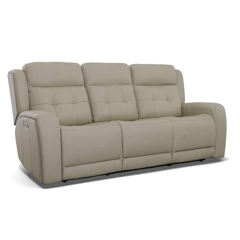 Grant 87" Leather Power Reclining Sofa with Power Headrests by Flexsteel