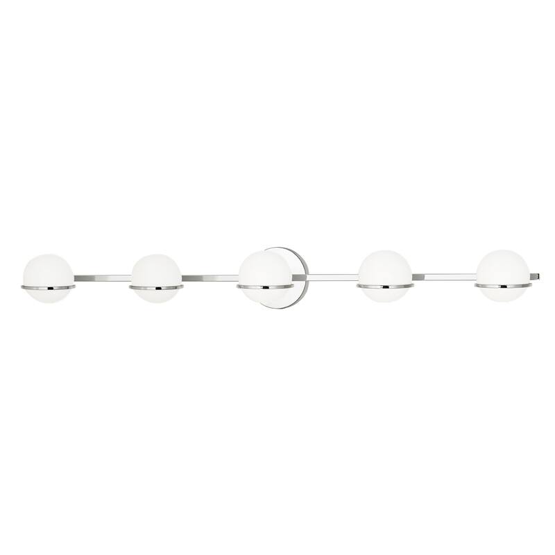Justice Design Group EVOLV Fusion Centric 5-Light Bath Bar with Opal Glass Shade