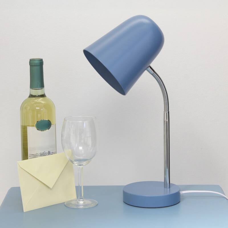 Gooseneck Desk Lamp with Adjustment Shade - 15.25" - Blue