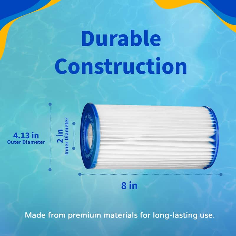 Blue Wave Type C 4.13-in x 8-in Replacement Pool Filter Cartridge - 4 Pack