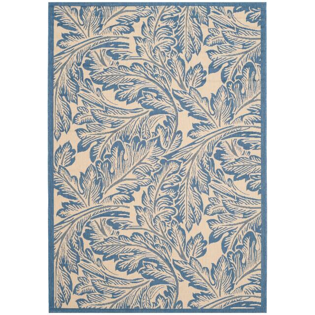 SAFAVIEH Courtyard Bettyjane Tropical Leaves Indoor/ Outdoor Area Rug