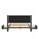 preview thumbnail 25 of 24, Leather Upholstered Platform Bed with Drawers and Charging Station,Queen Size