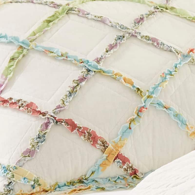Laura Ashley Ruffled Garden Multicolor Standard Pillow Sham