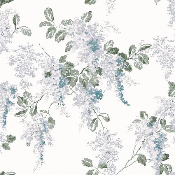slide 2 of 4, Laura Ashley Mirabelle Pale Seaspray Wallpaper