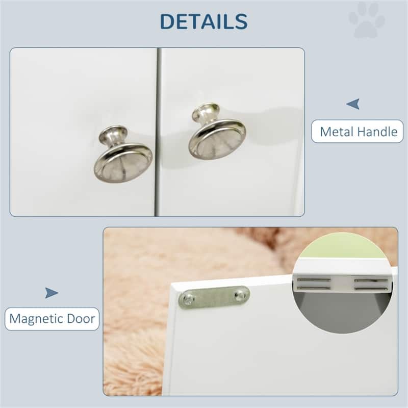 Elevated Pet Feeder Stand for Large Dogs with Storage Cabinet and 2 Stainless Steel Bowls - 23.5" L x 11.75" W x 14" H