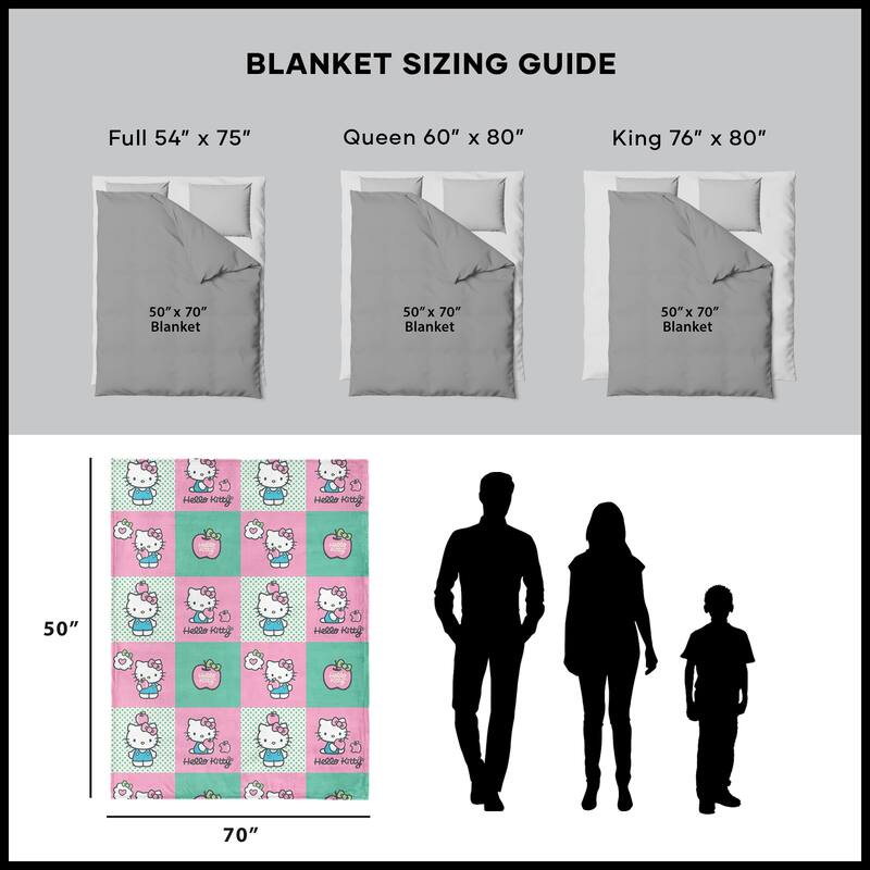 Sanrio Hello Kitty Silk Touch Sherpa Throw Blanket