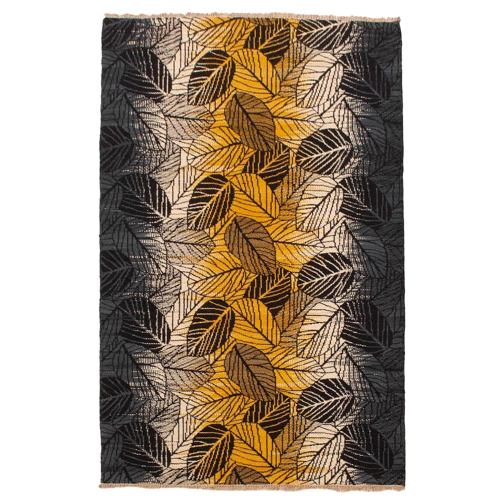 Ankara Grey, Gold Kilim 5'4" x 8'0" - 5'4 x 8'0