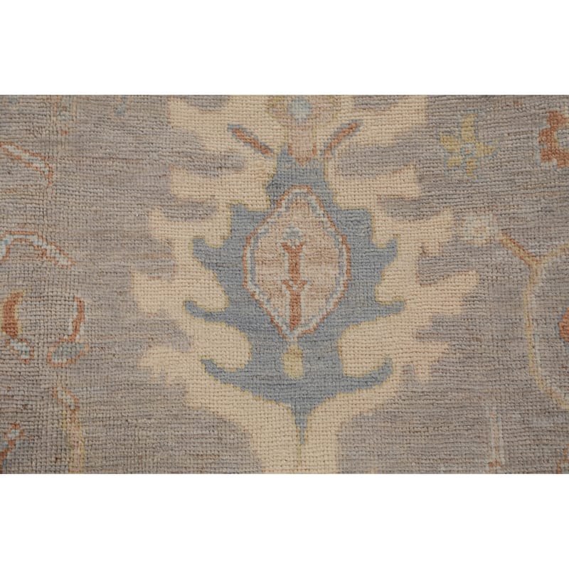Hand Knotted Oriental 100% Wool Carpet Transitional All-Over Greys & Charcoal Oushak Area Rug - 12' 9'' X 8' 10''