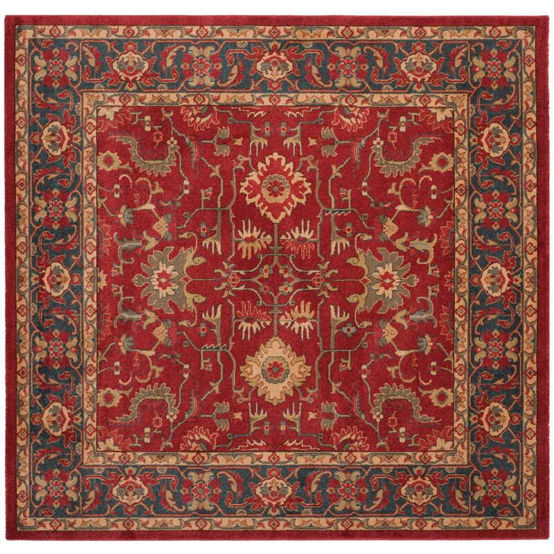 SAFAVIEH Mahal Marilynn Traditional Oriental Rug - 6'7" x 6'7" Square - Red/Navy - Square/Runner