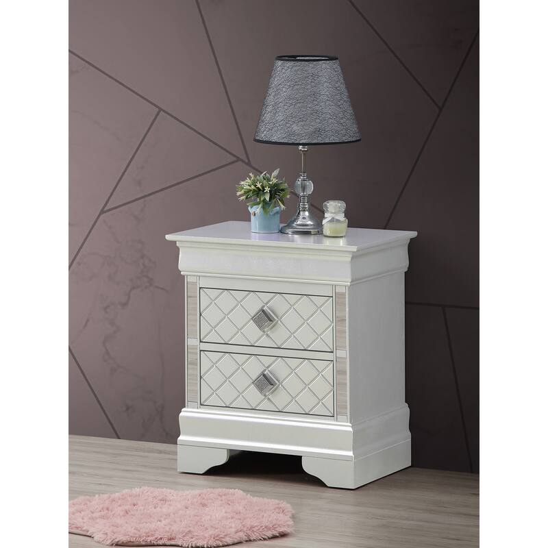 Hidden Storage Nightstand with 2-drawer