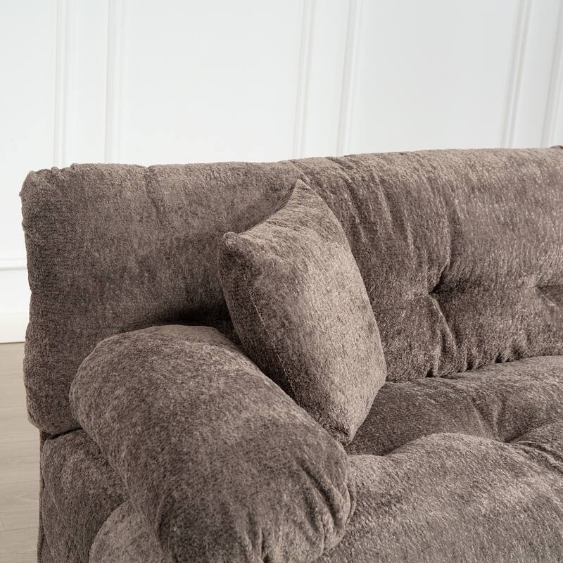 120.87" L-Shaped Upholstered Reversible 3-seat Modular Sectional Sofa with Deep Seating