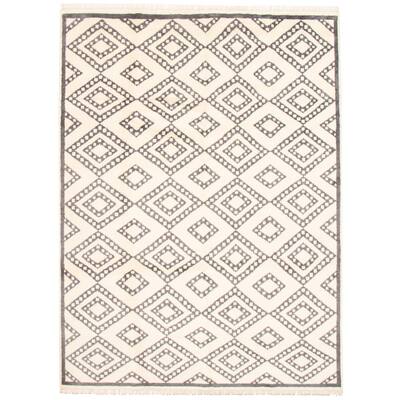 ECARPETGALLERY Hand-knotted Tangier Cream Wool Rug - 9'0 x 12'0