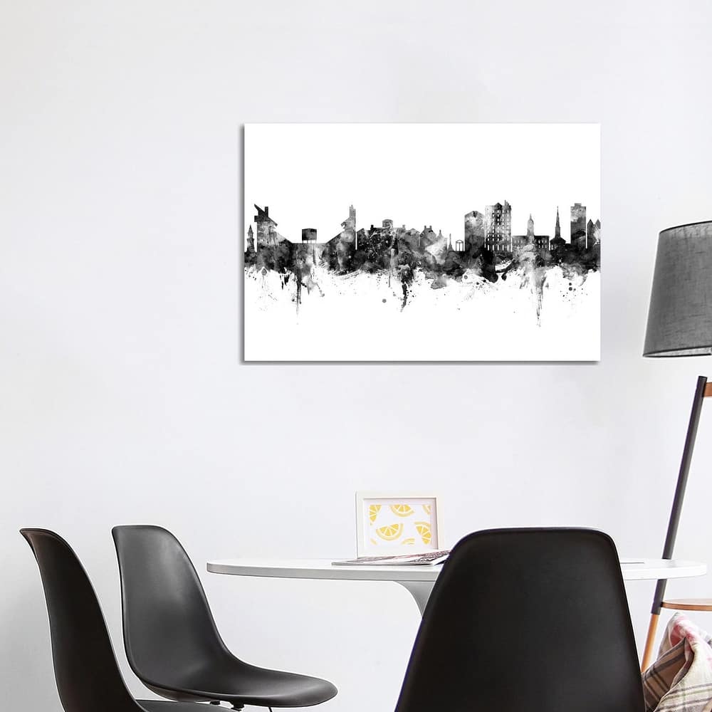 iCanvas "Athens Georgia Skyline Black And White" by Michael Tompsett Canvas Print
