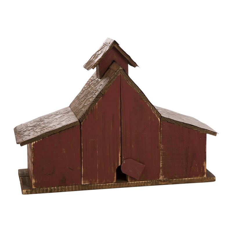 Glitzhome 20.75"W Extra-Large Farmhouse Rustic Wood Barn Birdhouse - 20.75" W x 14.96" H x 8.27" D