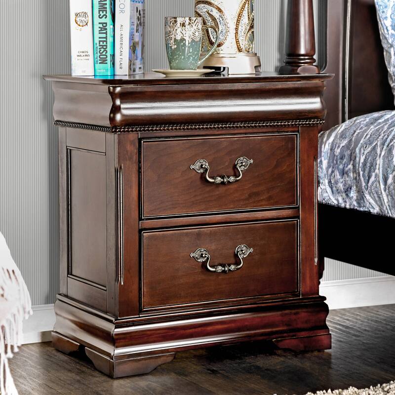 Diva Traditional Cherry Solid Wood 3-Piece Poster Bedroom Set by Furniture of America