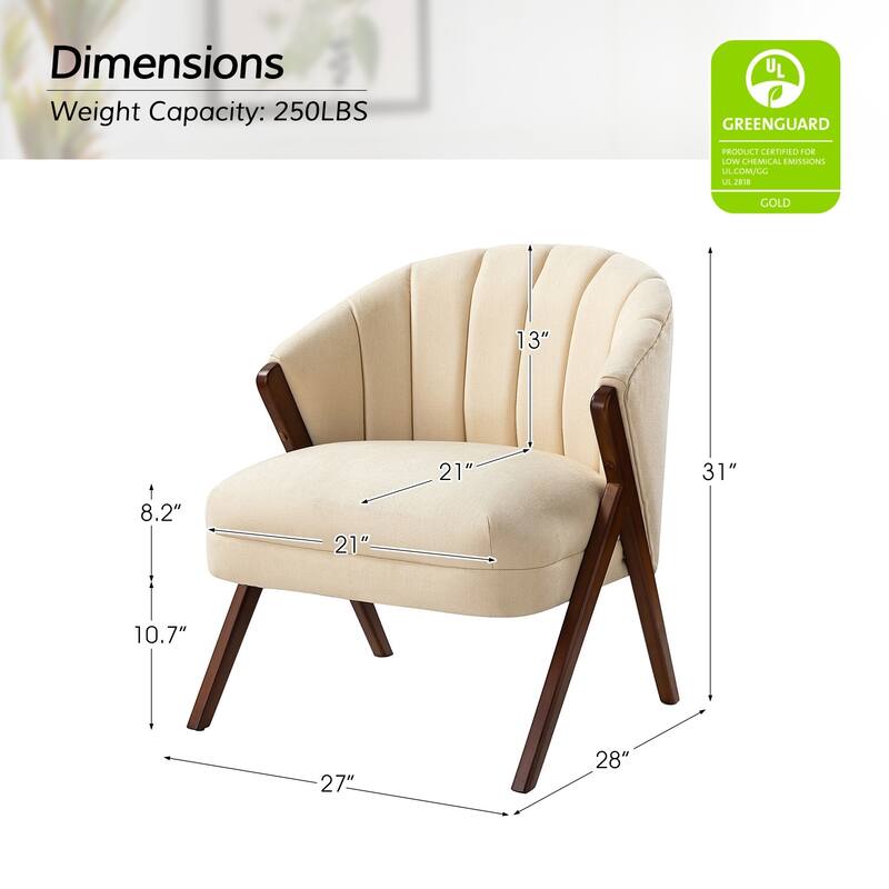 Vivian Mid-century Barrel Chair with a Scalloped Back Set of 2 by HULALA HOME