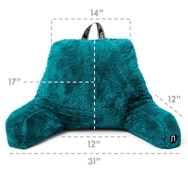 dimension image slide 14 of 25, Empyrean Furs Reading Pillows for Sitting in Bed Adult & Kids, Sit Up Back Support Pillow for Bed Rest