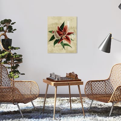 Wynwood Studio Canvas Floral and Botanical Crimson Floral Botanical Red and Traditional Wall Art Canvas Print