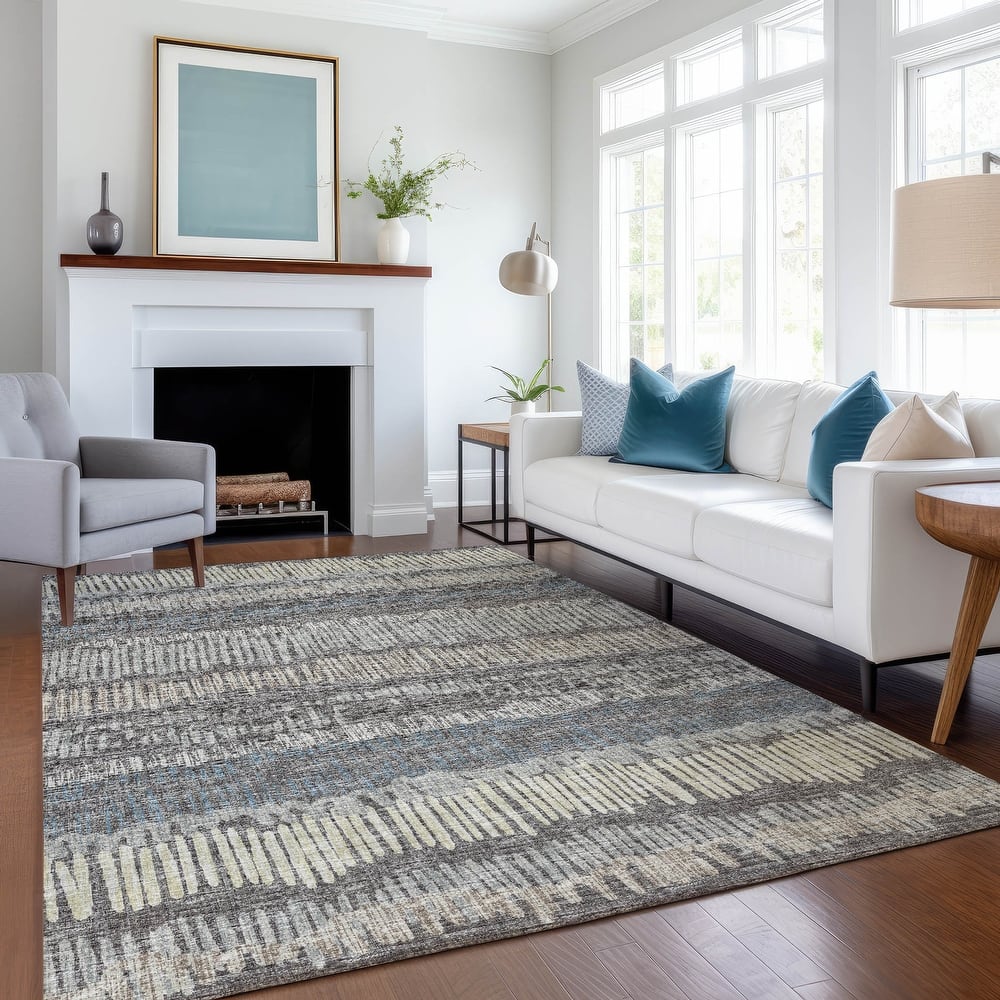 Premium Washable Super Soft Abstract Ombre Stripes Mayfield Rug
