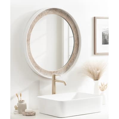 Kate and Laurel Warbrook Round Wall Mirror - 26x26